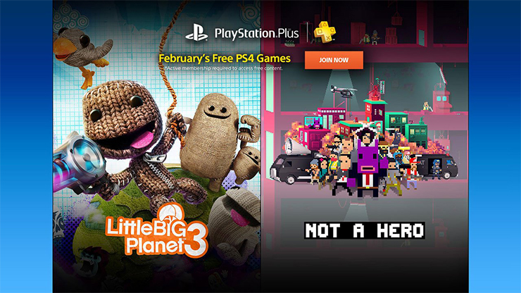 PlayStation Plus free games for February include Not a Hero and
